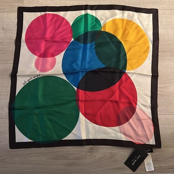 NWT Kate Spade printed silk scarf 20.5 x 20.5 - Picture 7 of 9